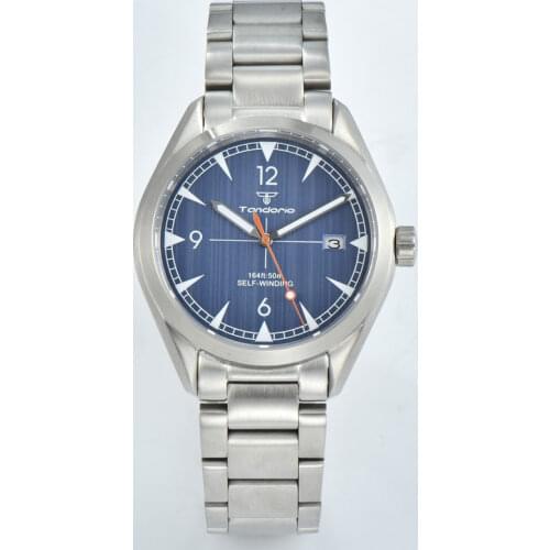 Tandorio 41mm Mens Top Mechanical Watch 24 Jewels Japan NH35A Automatic Movement Calendar Sapphire Crystal Luminous Marks