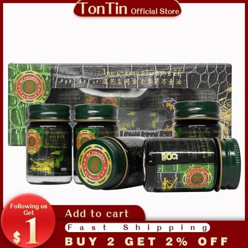 15gx5bottles Thailand Tiger Balm 8 crocodiles warm alligator oil ointment for joint pain medical plaster back pain herbal