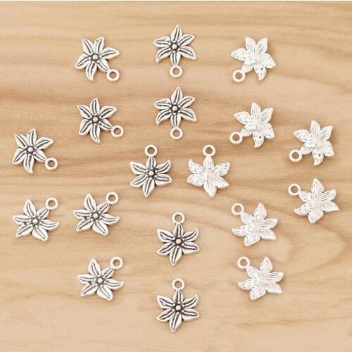 20 Pieces Tibetan Silver Flower Charms Pendants Beads for Necklace Bracelet DIY Jewellery Making Accessories