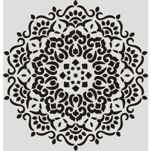 6pcs/set Mandala Stencil Wall Painting DIY Drawing Template Ruler for Floor Tiles Funiture Decorative R9UA