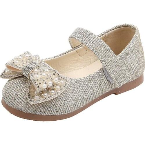 Girls Princess Shoes New Girls Spring Small Leather Shoes Crystal Scoop Shoes Childrens Soft Sole Baby Todddler Shoes 21-30