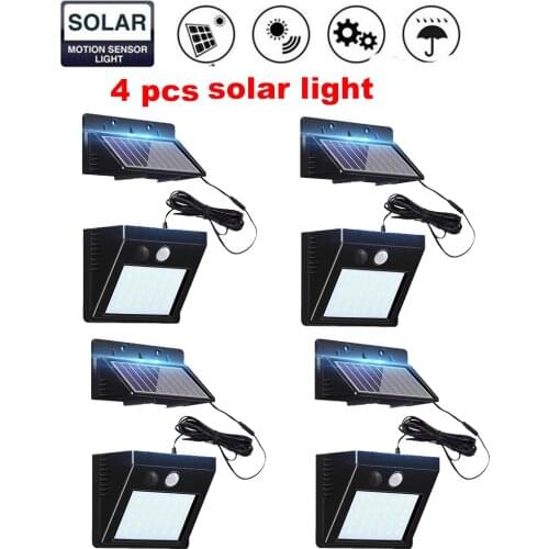 30 LED Outdoor Solar Wall Light PIR Motion Sensor Solar Lamp Waterproof Infrared Sensor Garden Lightoptional seperable panel ind