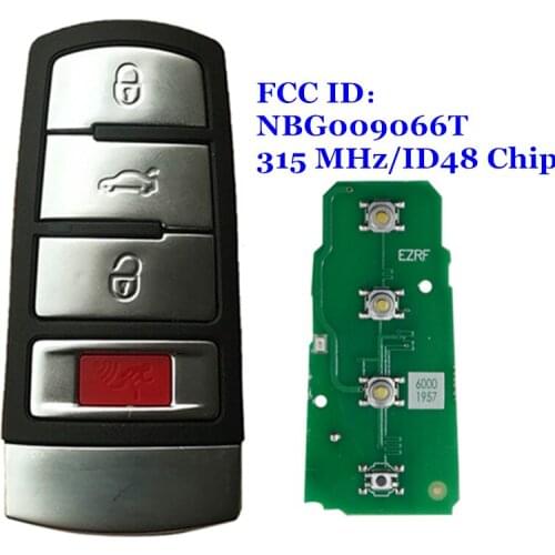 RMLKS Smart Remote Key 4 Button 315MHz ID48 for VW Passat CC 2006 2007 2008 2009 2010 2011 2012 FCC: NBG009066T Keyless Entry