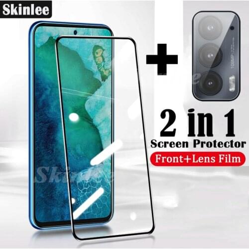 Skinlee Screen Protector Film For Motorola Edge 20 Full Tempered Glass Screen Glass 2 in 1 For Moto Edge20 Film
