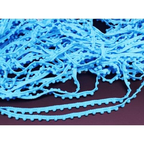100 yards Pom Pom Trim in Turquoise color pom pom puff trim andcrafted fabric lace sewing border trim