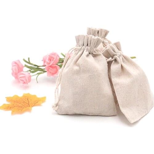 10x14cm 10Pcs/Lot Drawstring Cotton Bags Jewelry Packaging Display Storage Pouches Gift Sacks Muslin Pouches Wholesale