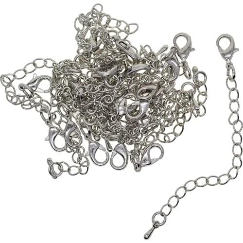 20 Sets Alloy Necklace Bracelet Anklet Extender Chain With Lobster Clasp