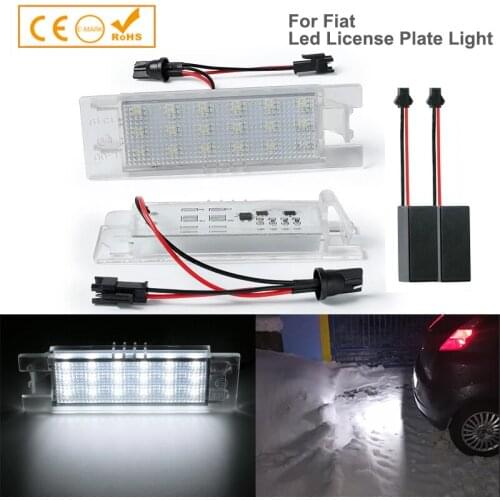 2x LED Number License Plate Lights Lamp For Fiat Brava Croma Linea Tipo Multipla Punto Grande Bravo Marea Nuovo Doblo Seicento