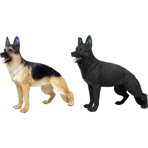 425F Vintage German Shepherd Dog Plastic Toy Plastic Figures Surface Texture Clear
