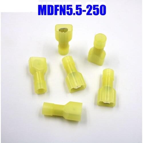 50Pcs MDFN or FDFN NYLON brass Male Female male Insulated Spade joint Connector Crimp Terminal Connectors
