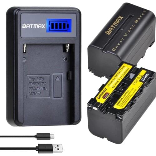 Batmax NP-F750 NP-F770 Li-ion Battery+LCD USB Charger for Yongnuo Godox LED Video Light YN300Air II YN300 III YN600 L132T