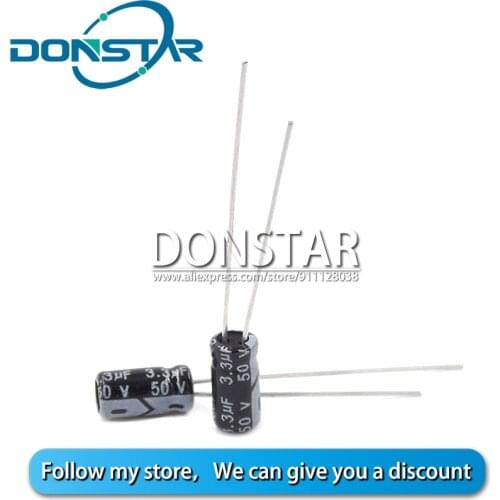 20PCS 50V 3.3UF Aluminium Electrolytic Capacitor 3.3UF 50V 4*7MM Electrolytic Capacitor
