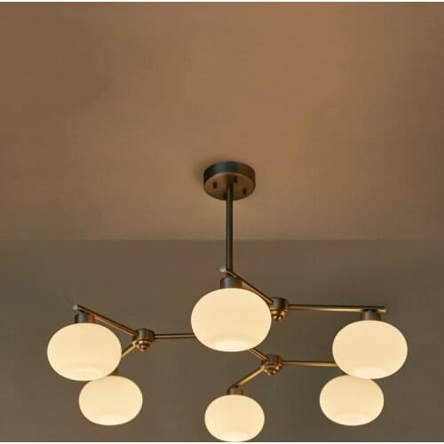 American Luxury Minimalist Molecular Sand Nickel Chandelier Lighting Led E14 Modern Light Fixtures for Living/dining Room Study