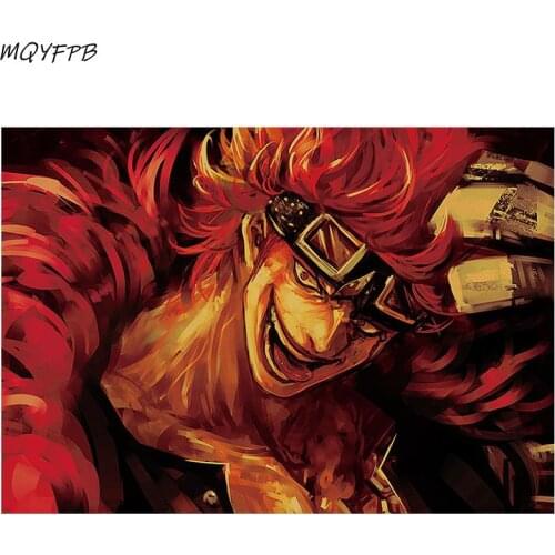 Anime One Piece Eustass Kid Kraft Paper Poster Wall Sticker Gift Decoration Household Goods