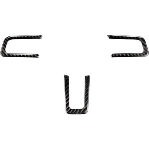 Fit for Ford Mustang 2015-2017 Carbon Fiber Steering Wheel Button Frame Cover Interior modification car accessories