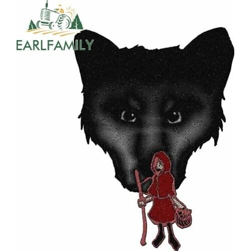 EARLFAMILY 13cm x 9.6cm for The Red Riding Hood and The Wolf Car Sticker Windows Windshield Refrigerator Decoration Graphics