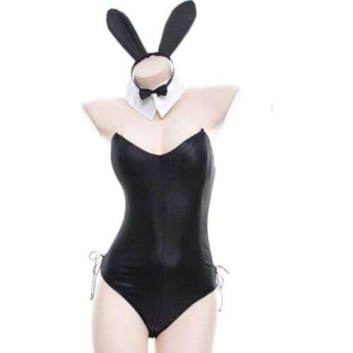 Sexy Anime Cute Bunny Girl Cosplay Erotic Bondage PU Leather Material Good Quality Sexy Sweet Rabbit Woman Halloween Costume AII