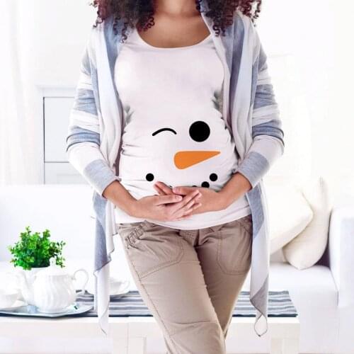 Short sleeve maternity t-shirt Christmas printed pregnancy tee summer top for pregnant women maternity shirts funny plus size