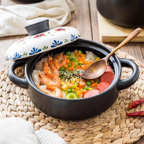 Ceramic Soup Stew Pot with Lid Casserole Clay Pot Cookware Stone Pot Kitchen supplies