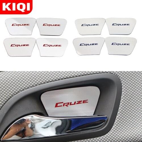 KIQI 4Pcs/Set Aluminum Interior Door Hand Bowl Cover Trim Sequins for Chevrolet Cruze Sedan Hatchback 2009 - 2015