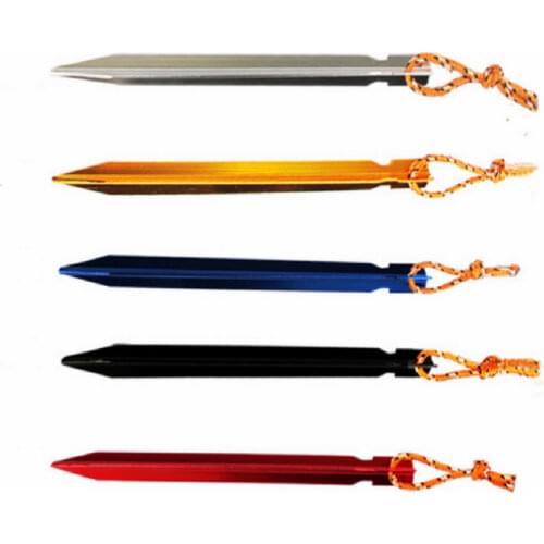 10pcs Tent Pegs 18cm Aluminum Tent Stake with Rope Outdoor Tent Nail Peg Tent Accessories Equipment Camping Accessories