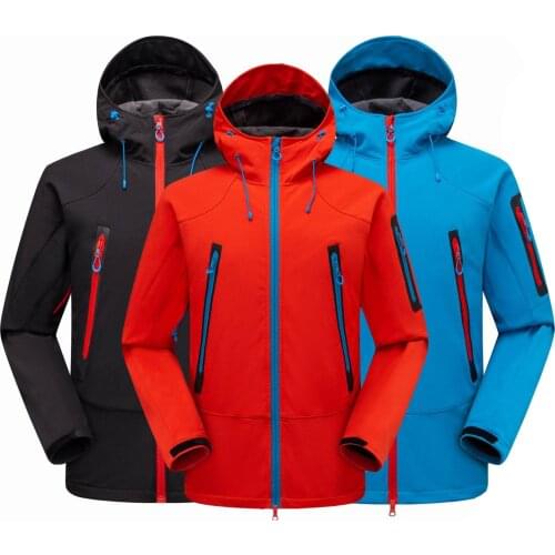 Softshell Jacket Men Waterproof Warm Windbreaker Mountain Camping Hiking Jackets and Pants Windproof Fleece Breathable Jacket