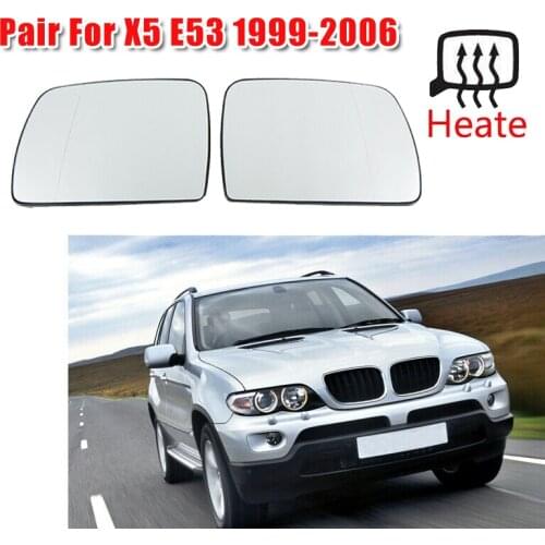 Left+Right Side Wing Mirror Rearview Mirror Glass Heated for-BMW X5 E53 1999-2006 LH/RH 51167039598 51167039597