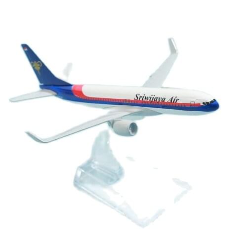 Indonesian Sriwijaya Airlines Boeing 737 Aircraft Model 6" Metal Airplane Diecast Mini Moto Collection Eduactional Toys