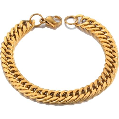 Fashion Stainless Steel Cuban Bracelet Mens And Womens Hip Hop Jewelry