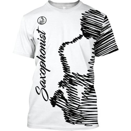 Saxophonist T-shirt For Men Premium Music 3D All Over Printed Unisex Shirts Fun Music Symbol Summer Cool Top Streetwear Tees