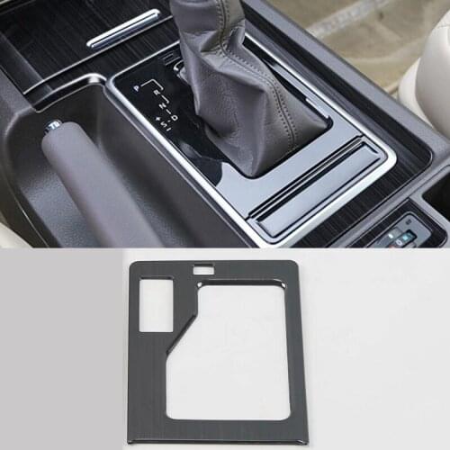 Black titanium Interior central console Gear shift panel cover trim For Toyota Land Cruiser Prado 2018-2020 Car Accessories