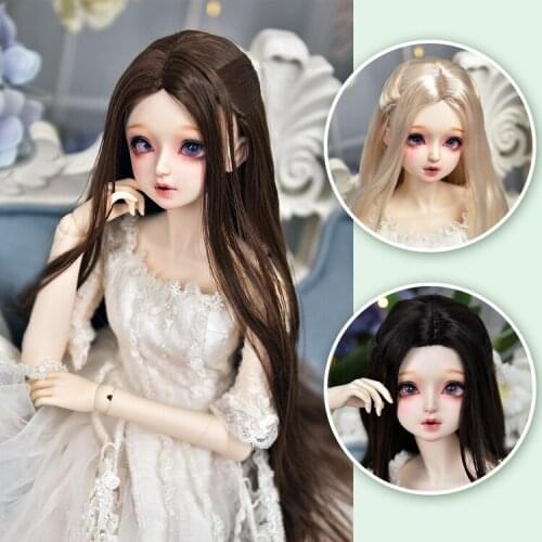 BJD doll wig suitable for 1-3 1-4 1-6 size super soft silk temperament model with long hair doll accessories after splitting