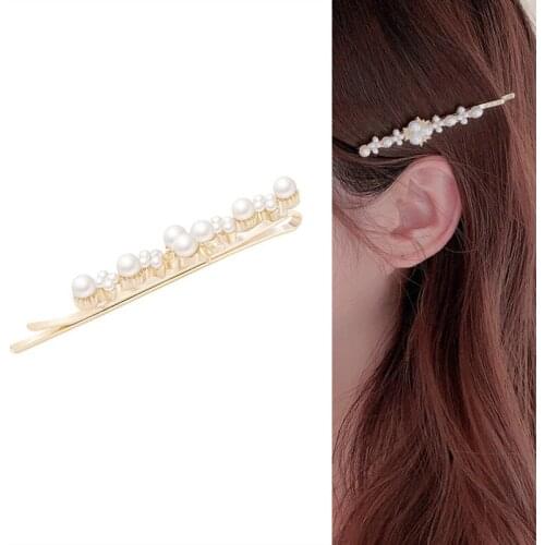 Cute Pearl Flower Petal Barrette Hairpin Korean Simple Hair Sticks for Women Girls Hair Clips Wholesale 2021 New Arrival Trend