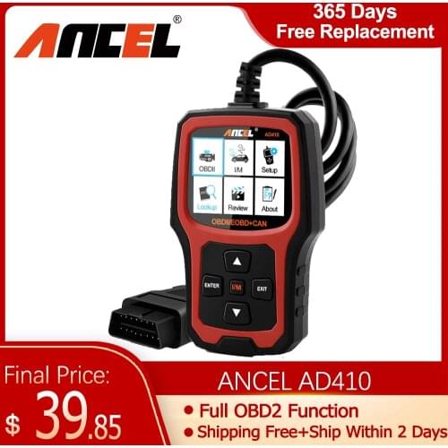 ANCEL AD410 OBD2 Scanner Professional Diagnostic Scanner Engine Check OBD 2 Scanner Automotive Free Update Car Diagnostic Tools
