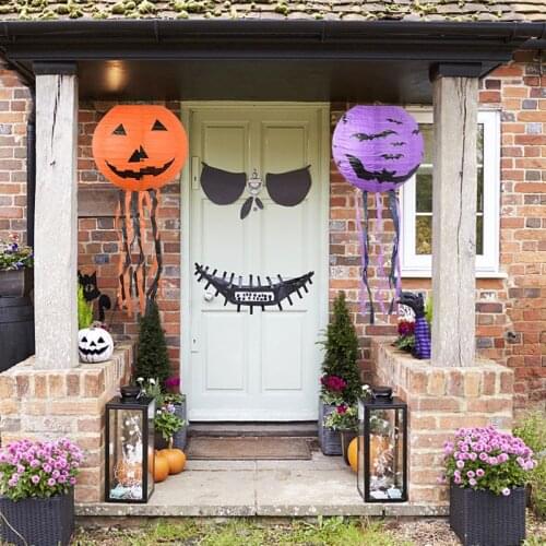 Halloween Lights Paper Lantern Spider Ghost Pumpkin Bat Hanging Pendant Ornament Halloween Party Outdoor Decoration