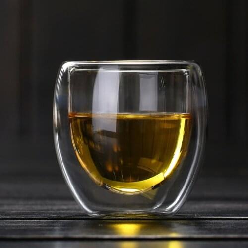 Heat-resistant Double Wall Glass Cup Beer Coffee Cup Creative Beer Mug Tea Glass Whiskey Glass Cup Transparent Drinkware
