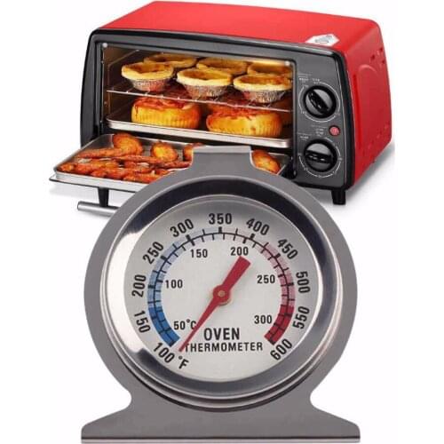 1 pc Stainless Steel 50-300 Celsius Hanger Stand Up Food Meat Dial Oven Thermometer Temperature Gauge Gage Large diameter dial