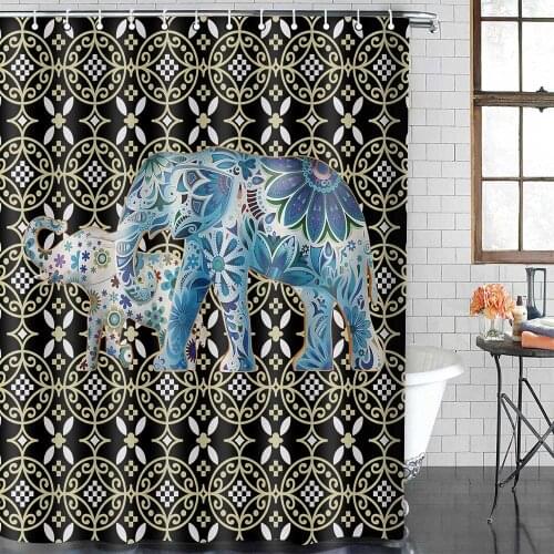 Bohemian Mandala Shower Curtains Color elephant Waterproof Shower Curtain Bathroom curtain Bath Screens rideau de douche