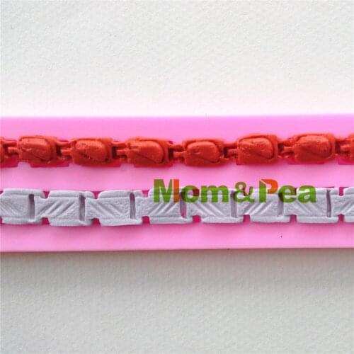 Mom&Pea 0949 Free Shipping Deco Chain Shaped Silicone Mold Cake Decoration Fondant Cake 3D Mold Food Grade