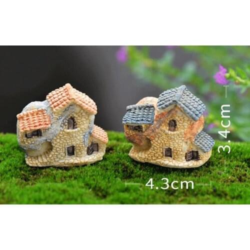 1 Pcs 15 Style Mini Small House Cottages Toys Crafts Figure Moss Terrarium Ornament Landscape Fairy Garden Supplies