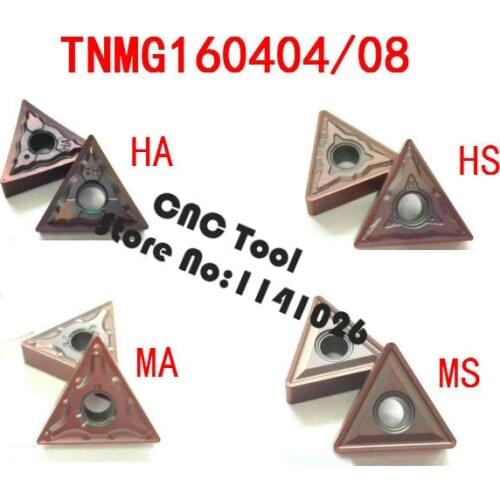 10PCS TNMG160404 / TNMG160408 MS/MA/HA carbide CNC inserts,lathe tool,apply to stainless steel and steel processing,MTJNR/WTJNR