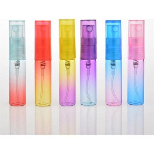 120 X Mini Empty Refillable 4ML Gradient Color Glass Spray Perfume Bottles Set