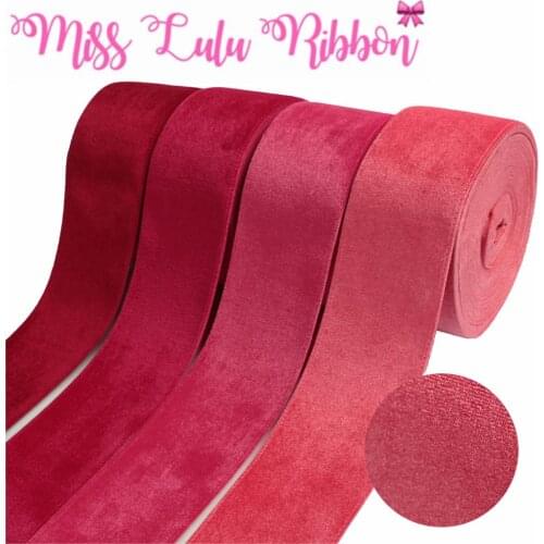 3"75mm Solid Korea Velvet Ribbon Autumn Winter DIY Hair Bowknots 20yards/roll Cloth Sewing Material Red Pink Wedding Party Decor