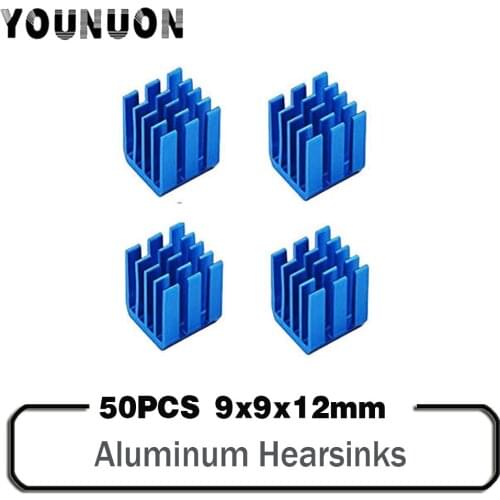 50PCS YOUNUON Aluminum Mini IC Chipset Cooling Cooler Heat Sink Heatsinks 9 x 9 x 12mm
