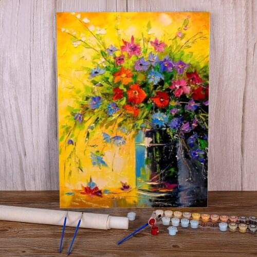 Abstract Blue Orange Flower Paint By Numbers Set Oil Paints 40*50 Picture By Numbers Photo Home Decoration Children Drawing