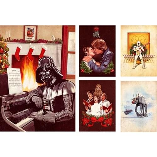 Star Wars Abstract Retro Wall Art Christmas Poster HD Print Living Room Home Decoration Canvas Painting
