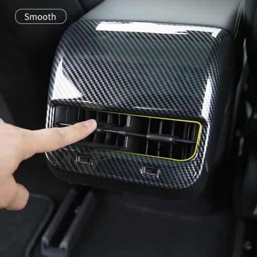 Car Back Rear Air Vents Outlet Cover Trim For Tesla Model 3 2018 2019 Luxurious Carbon Fiber Parts Car Interior Accessories