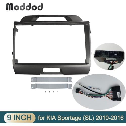 Car Radio Fascias Double Din for KIA SPORTAGE 2010 9 inch Stereo Panel Dashboard Installation Trim Kit Frame GPS Player Bezel