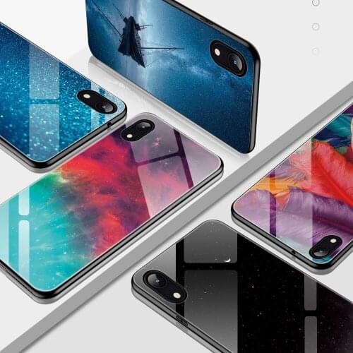 Luxury 9H Tempered Glass Starry Pattern Phone Case Hard Back Cover for Iphone 12 Pro Max 11 X XS Max XR SE 6S Plus 7 Plus 8 Plus