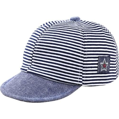 Childrens Cap In The Spring Fashion Cotton Children Stripe Hat Boys Baby Girls Baby Pentagram Outdoor Sports Shade Caps TG0118